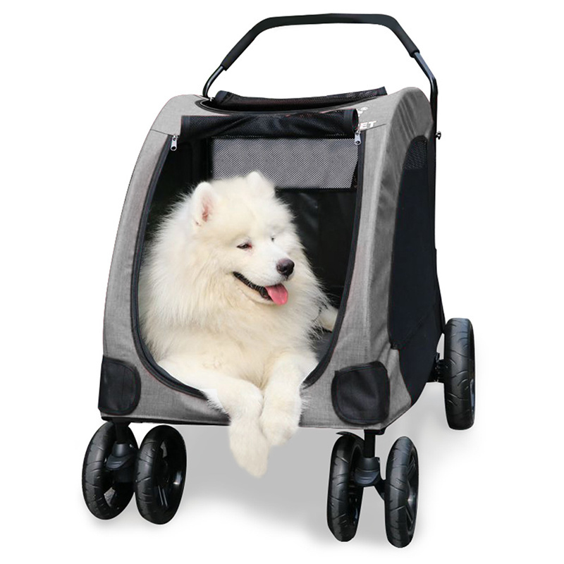 Factory wholesale pet dog carrier stroller cat 4 wheels travel cart  detachable luxury big larger dog pet stroller for dogs