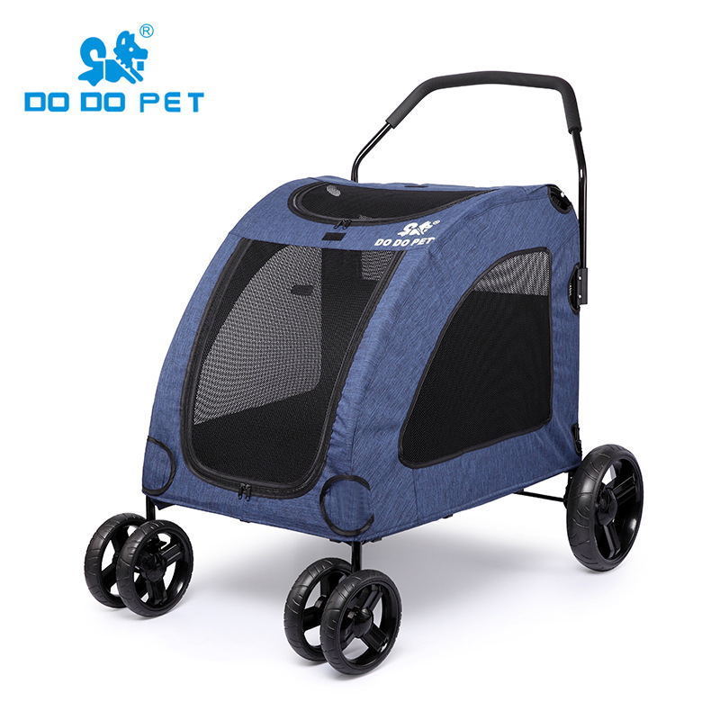 Factory wholesale pet dog carrier stroller cat 4 wheels travel cart  detachable luxury big larger dog pet stroller for dogs