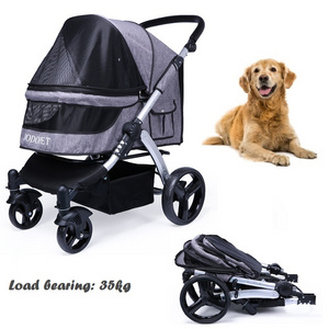 DODOPET high quality  pet stroller carrier travel 4 wheels dog carts with wheels cat stroller for large dog