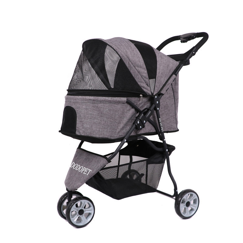 OEM Designer big pet travel portable double dog stroller with table 3 wheels pet stroller for dogs and cats