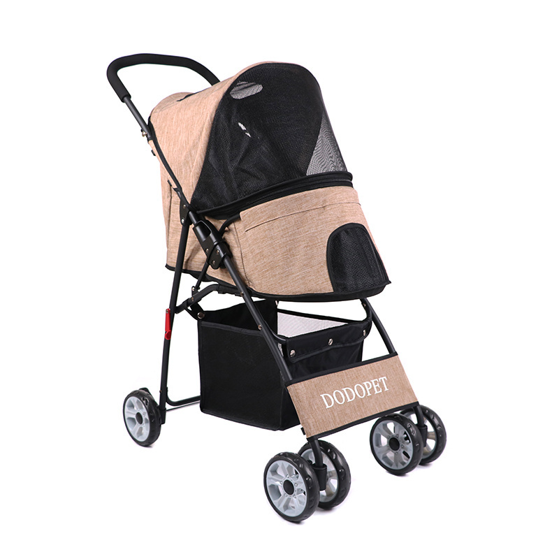 luxury wholesale 4 wheels pet dog stroller cart travel outdoor small dog pram carrier stroller for medium dogs