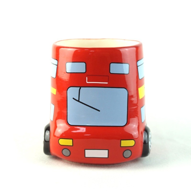 2021 3d shaped blue bus ceramic mug for coffee