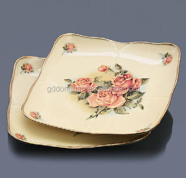 ceramic square plates with perfect flower printings