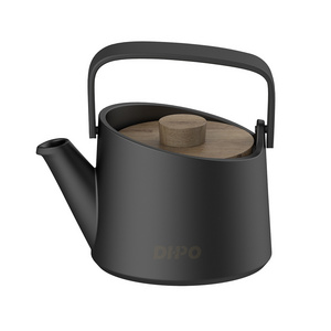 DHPO hot selling 600ml Nylon plastic handle ceramic tea pot coffee pot with Stainless steel filter