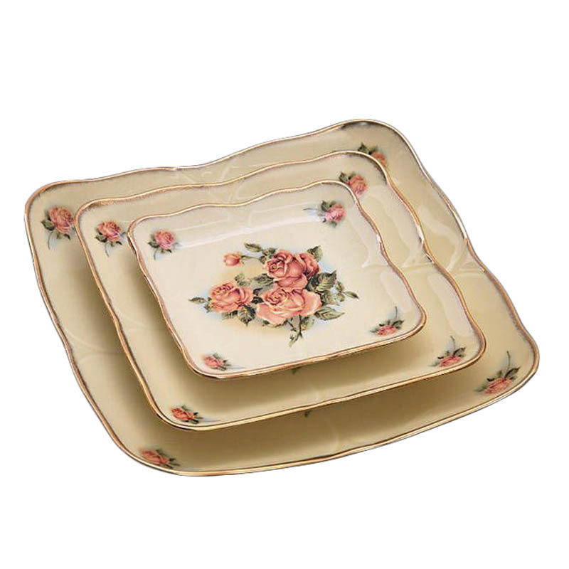 ceramic square plates with perfect flower printings