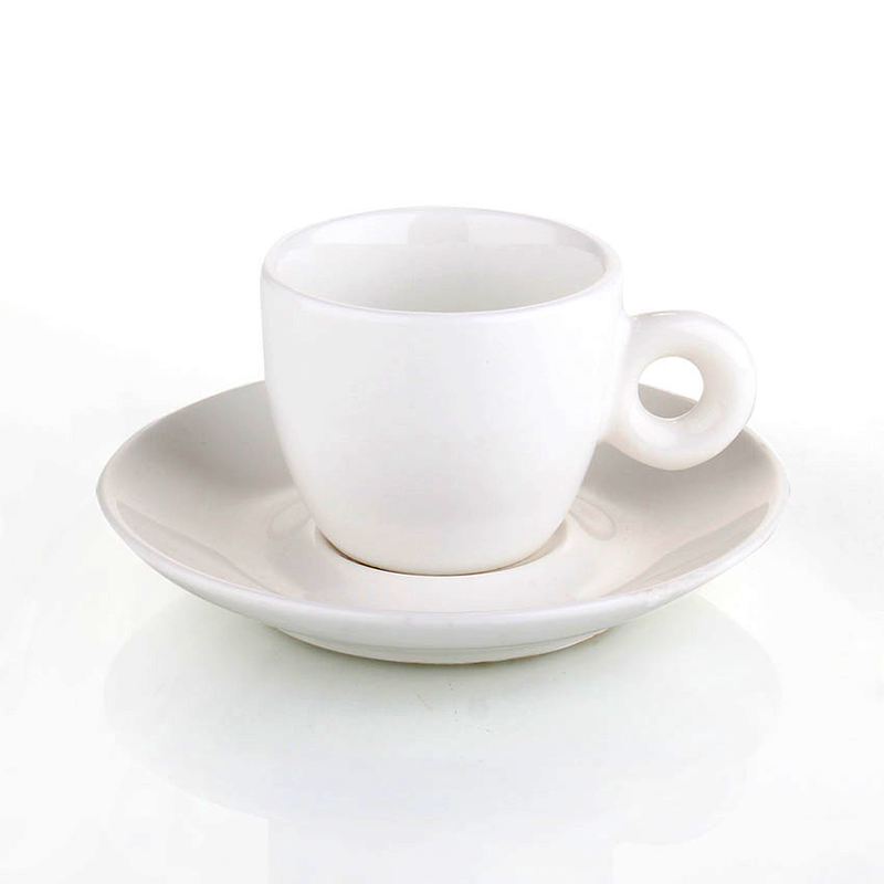 Thick espresso and cappuccino cups with logo printed