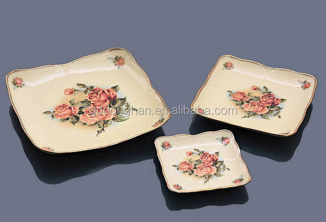 ceramic square plates with perfect flower printings