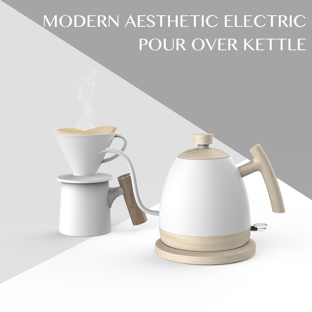 DHPO 1000ml Stainless Steel Electric Stainless Steel Maker Pour Over Espresso Brewing Coffee Pot Gooseneck Kettle