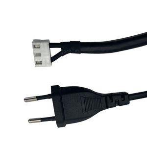 Non-Grounding 2 Poles Indonesia Standard SNI Certificated 2 Pin Mains Cable Plug With 3.96 Connector Power Cord