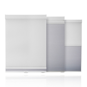 Cordless Honeycomb Blinds Cellular Shades Full Blackout Light Through Day And Night Honeycomb for French Windows