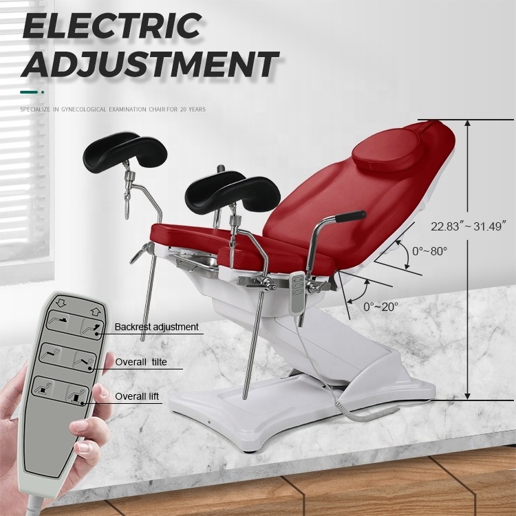 Hospital Gynecological Chair Electric Medical Examination Bed with 3 Motors and Stirrups