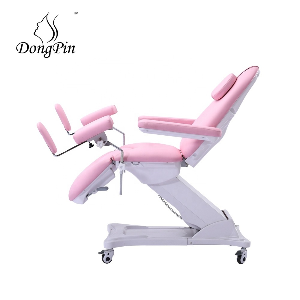 Hospital Treatment Table Electric 2 Motors Gynecological Examination Chair With Stirrup