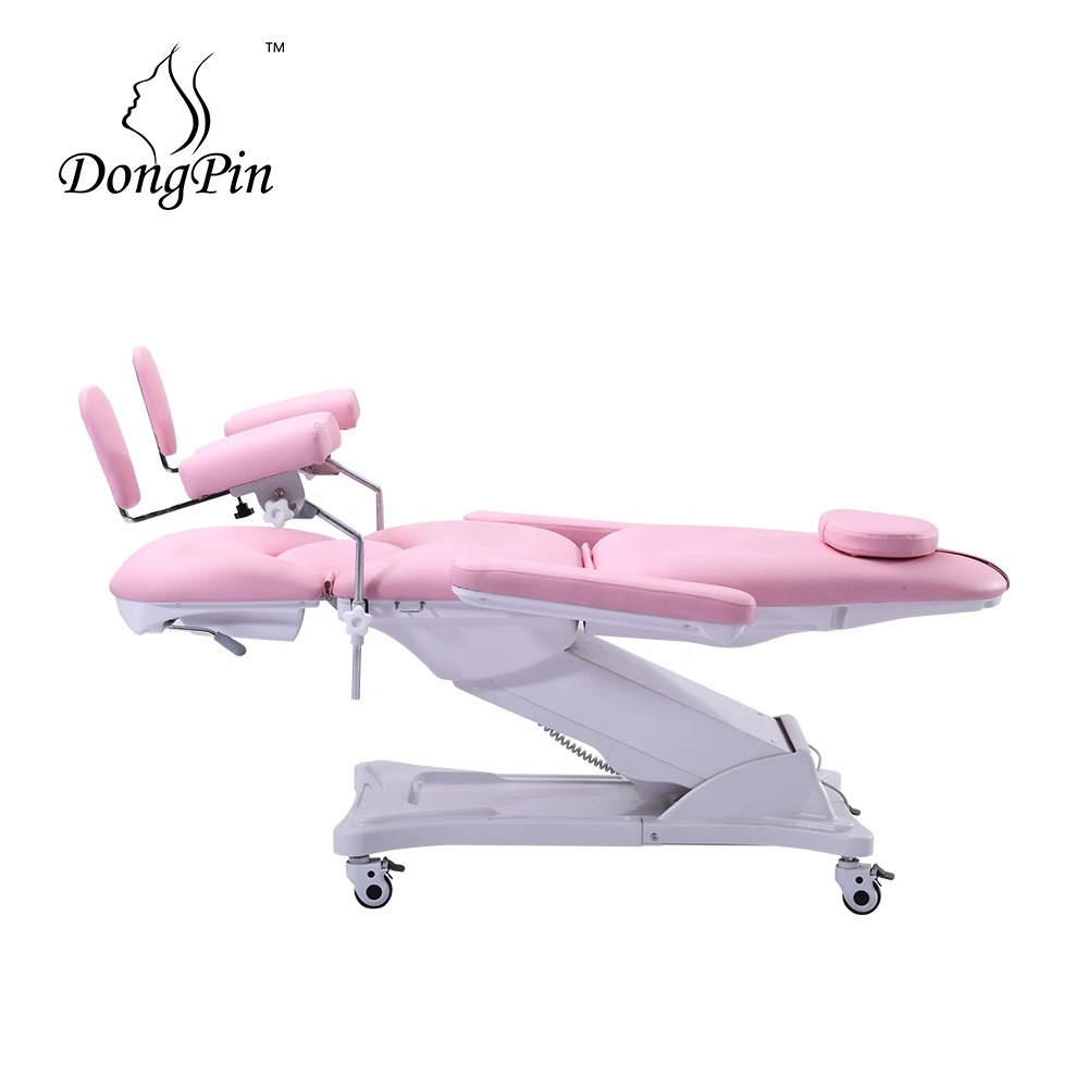 Hospital Treatment Table Electric 2 Motors Gynecological Examination Chair With Stirrup