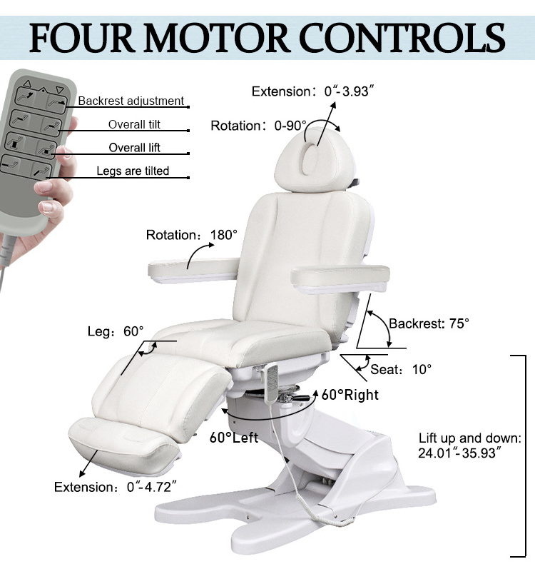 Tilt And Swivel Massage Therapy Bed Best Electric Massage Table With Face Hole 4 Motors