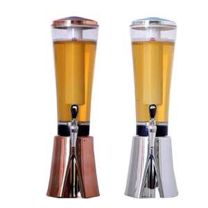 Dontalen 3L Capacity Automatic Plastic Green One Tap Beer Tower Drink Dispenser With Ice Tube Cooling