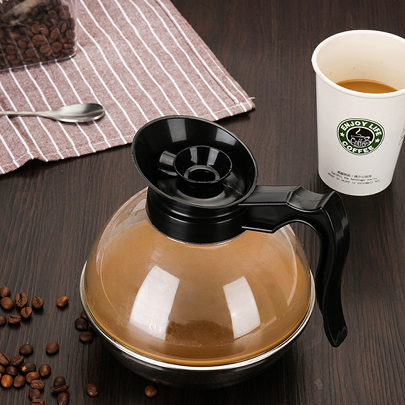 Hot Sale 1.2L Stainless Steel Bottom Coffee Pot Decanter Polycarbonate Tea Coffee Kettle