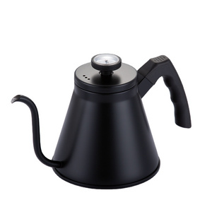 1.2L 304 Stainless Steel long Gooseneck Thin Spout Tea Coffee Kettle with Thermometer