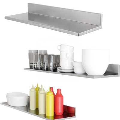 NSF Stainless Steel Shelve Floating Shelves Wall Mounted Storage Shelves Floating Wall Shelf For Restaurant Kitchen