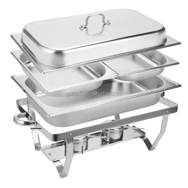 Wholesale Hotel Restaurant Catering Luxury Chafing Dish Buffet Set Stainless Steel Alcohol buffet stove 9L Chaffing Dish Set