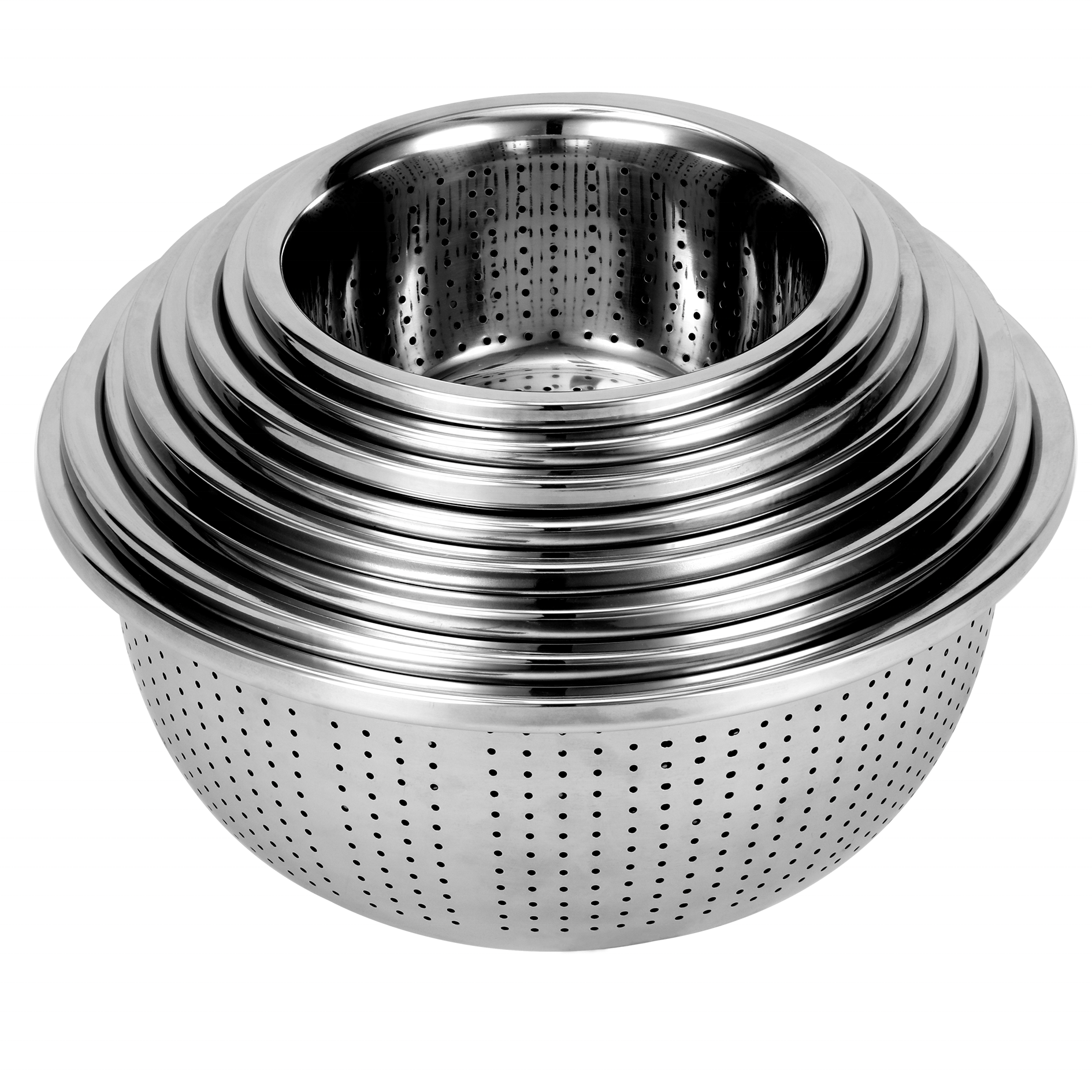 Thickened stainless steel colander and salad bowl for kitchen washing fruits vegetables rice etc