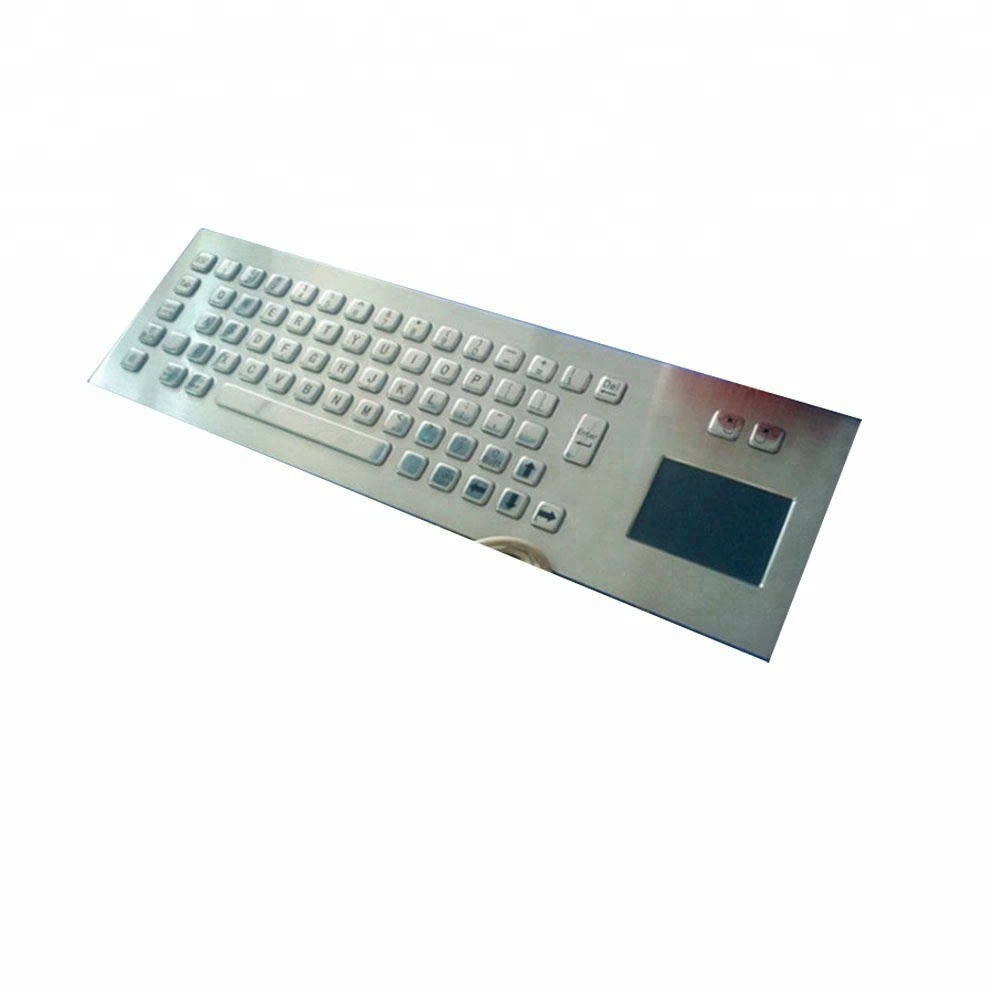 Industrial IP65 Membrane Metal Keyboard with Touchpad 101 Keys Wired Standard Dustproof Stainless Ps/2,usb 392*110 Desktop Stock