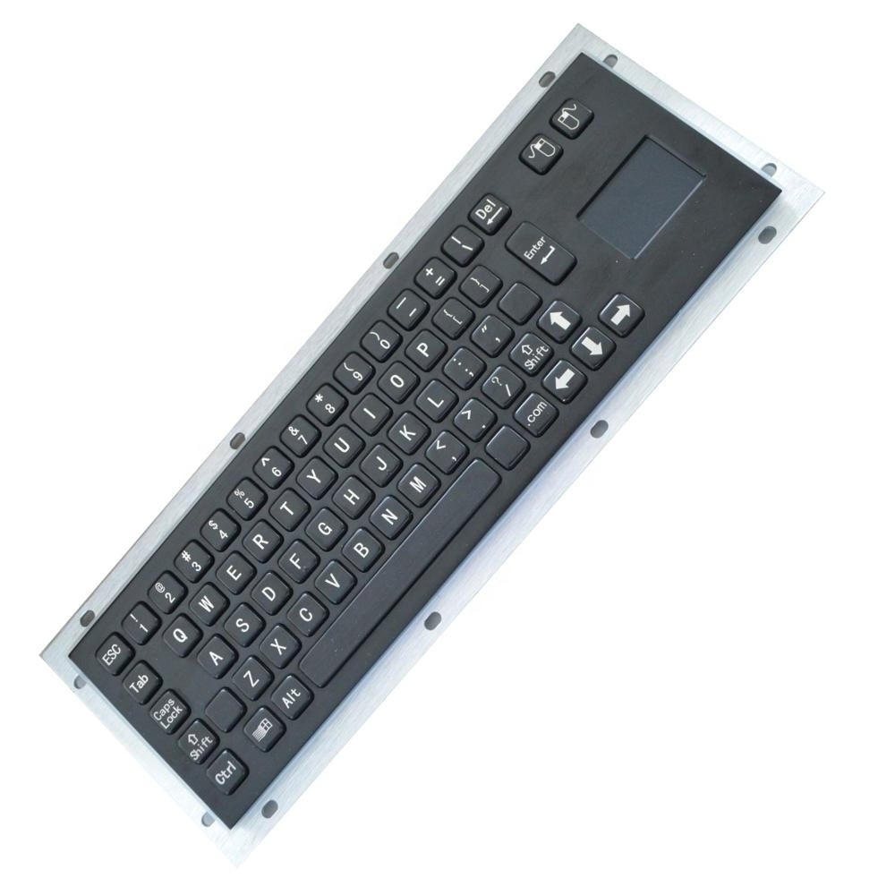 Industrial IP65 Membrane Metal Keyboard with Touchpad 101 Keys Wired Standard Dustproof Stainless Ps/2,usb 392*110 Desktop Stock