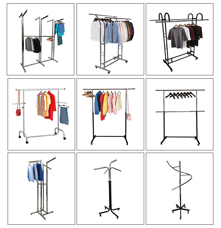 Custom Clothing Display Racks Garment Metal Shelf Store Dress Display Stands For Clothes Shops