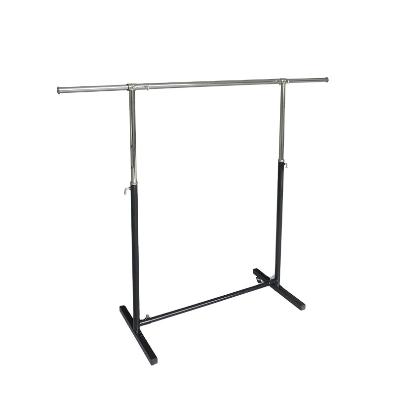 Wholesale  Clothes racks Single bar metal chrome hanging display stand for clothes