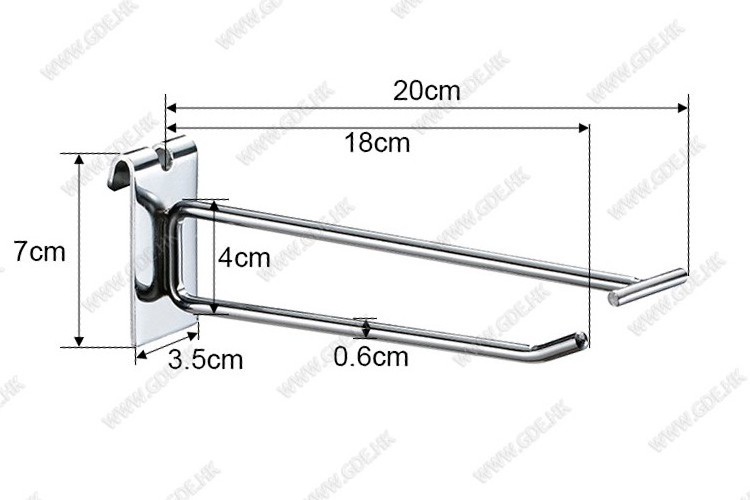 Custom used slatwall hooks metal black metal hook supermarket retail display hooks