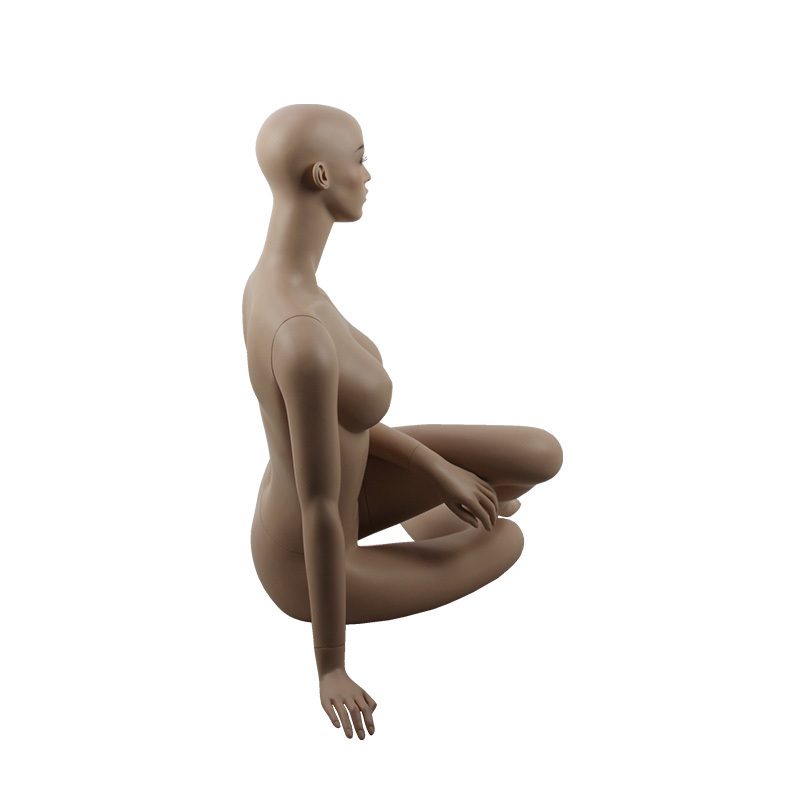 Fashion Designer make up Female sitting legs fold yoga pose mannequin