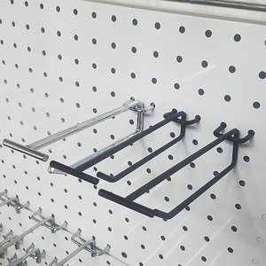 Metal Chrome display hanging hooks used pegboard panel Peg Slat Wall Retail paint hooks