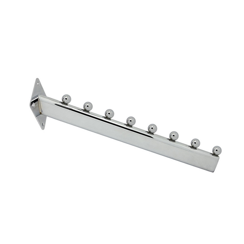 Metal chrome wall mounted display hook with 7 beads