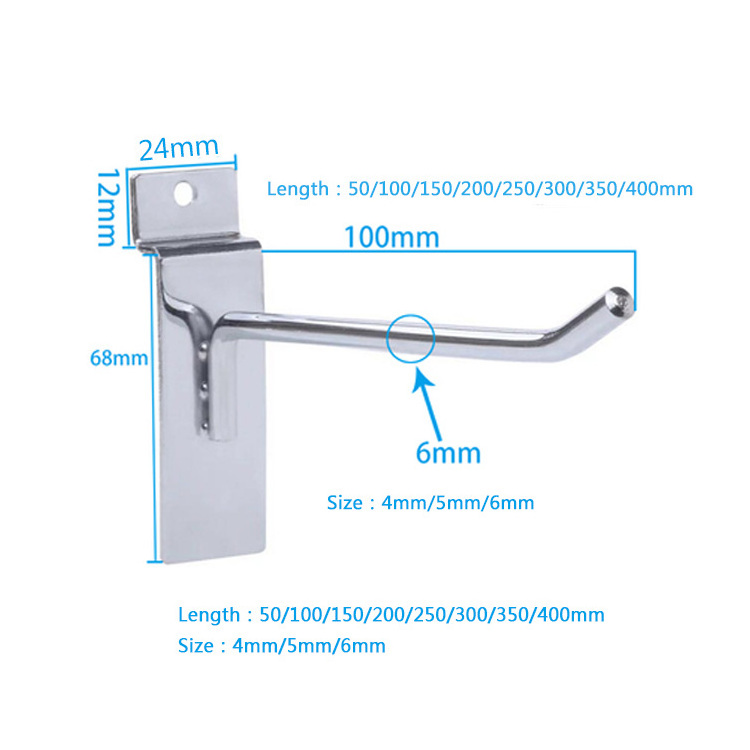 Hot sale metal display slatwall supermarket shelf hook