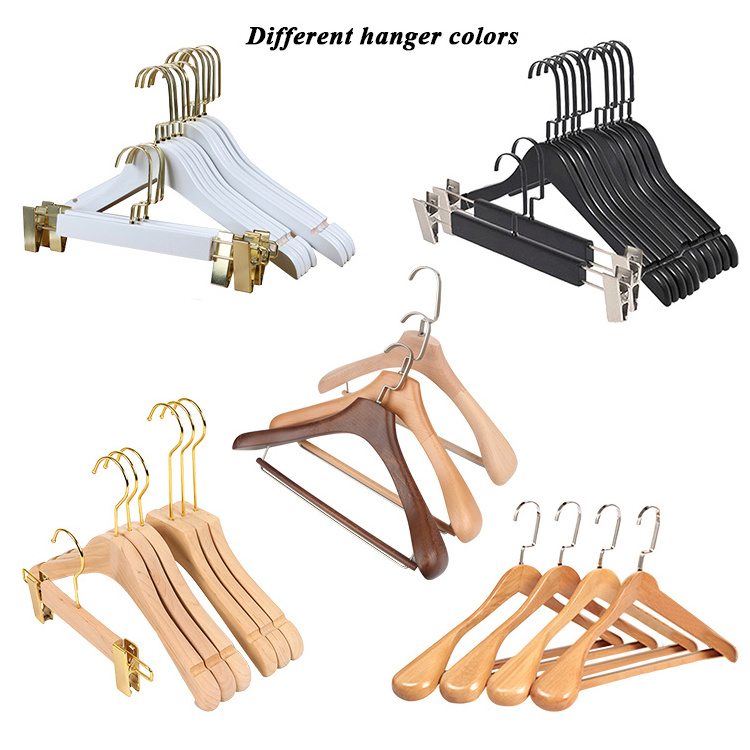 Customized high quality white garment hangers anti-slip wooden hangers for clothes