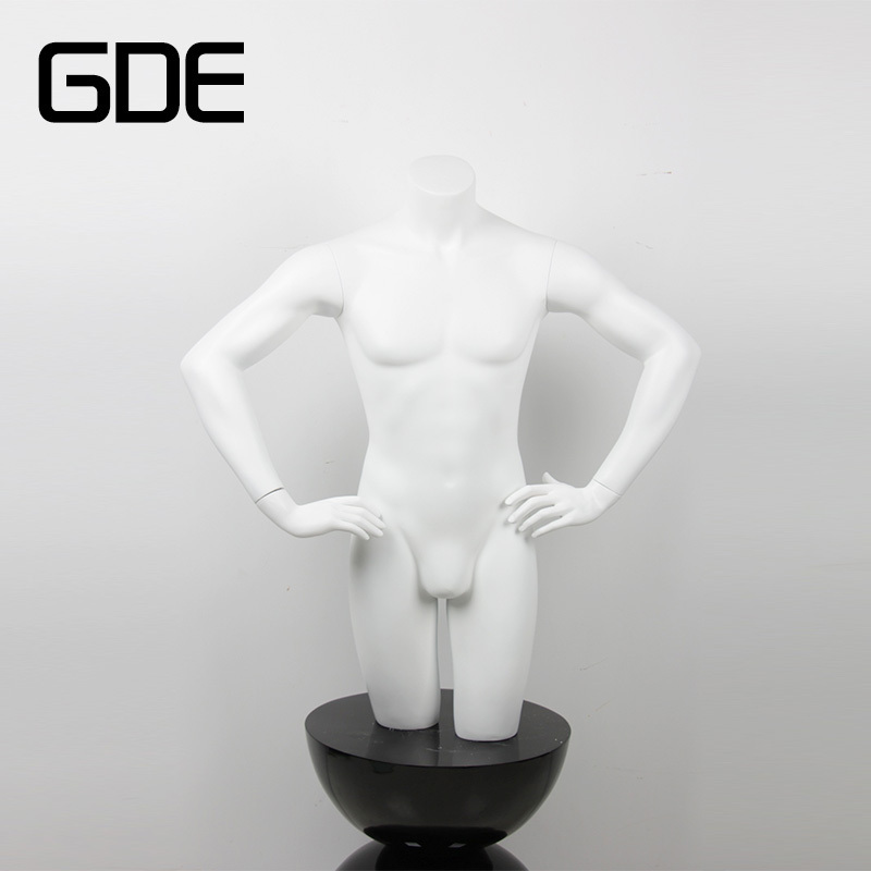 Half body men mannequin doll fiberglass male mannequin torso