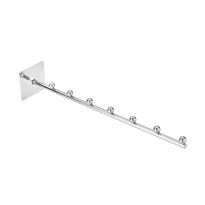 Metal chrome wall mounted display hook with 7 beads