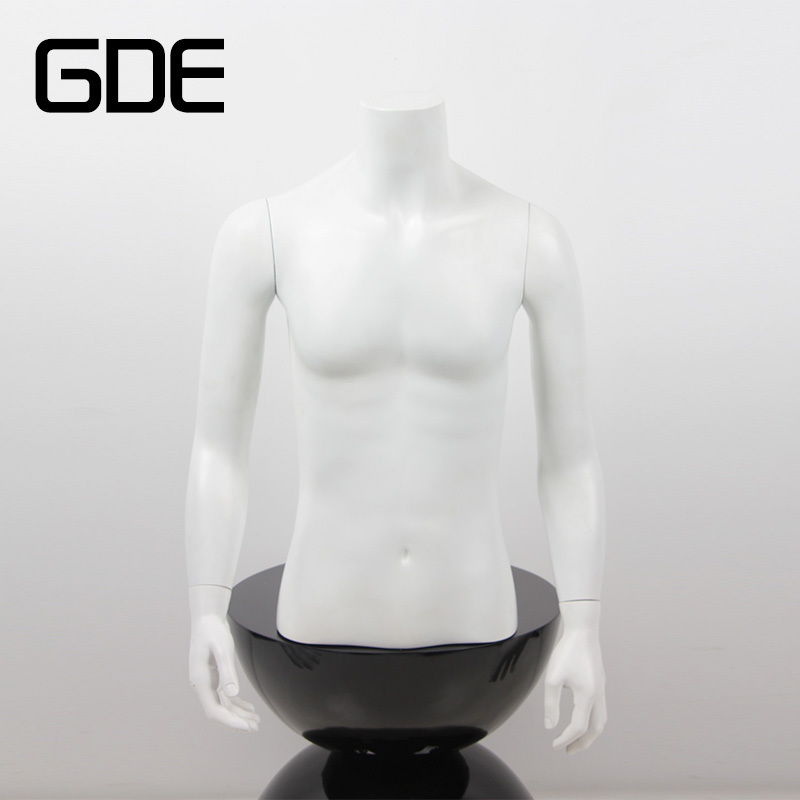 Half body men mannequin doll fiberglass male mannequin torso