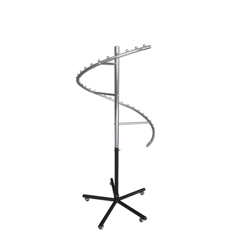 metal chrome spiral display rack for clothing