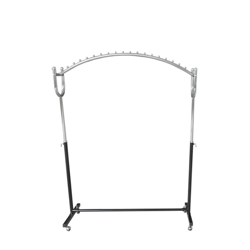 Elegant metal rolling garment rack with Wheels for Clothing Retail Store Display