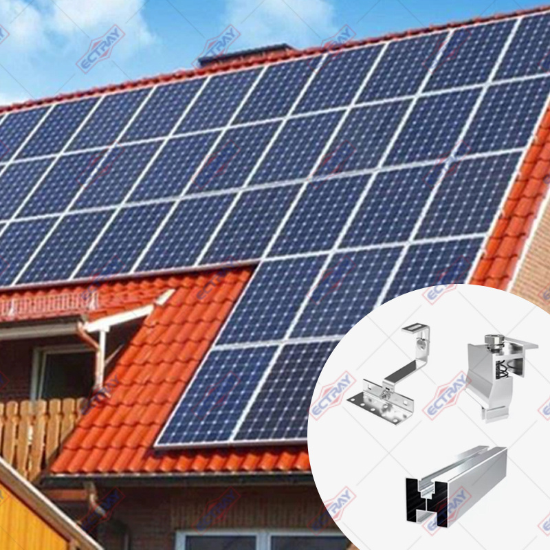 Roof Mount Solar Photovoltaic Aluminum Structure Solar Panel Tie Tile Roof Racking System Solar Mounting System