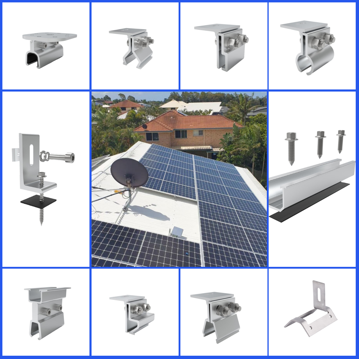 Metal Roof Solar Mounting System Hardware Tin Roof Mount System Solar Panel System Aluminium Solar Panel Mount Bracket