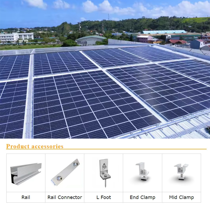 Solar Installation Metal Roof Solar Panels on Flat Roof Solar Panel Mounting System PV Mounts for Metal Roof