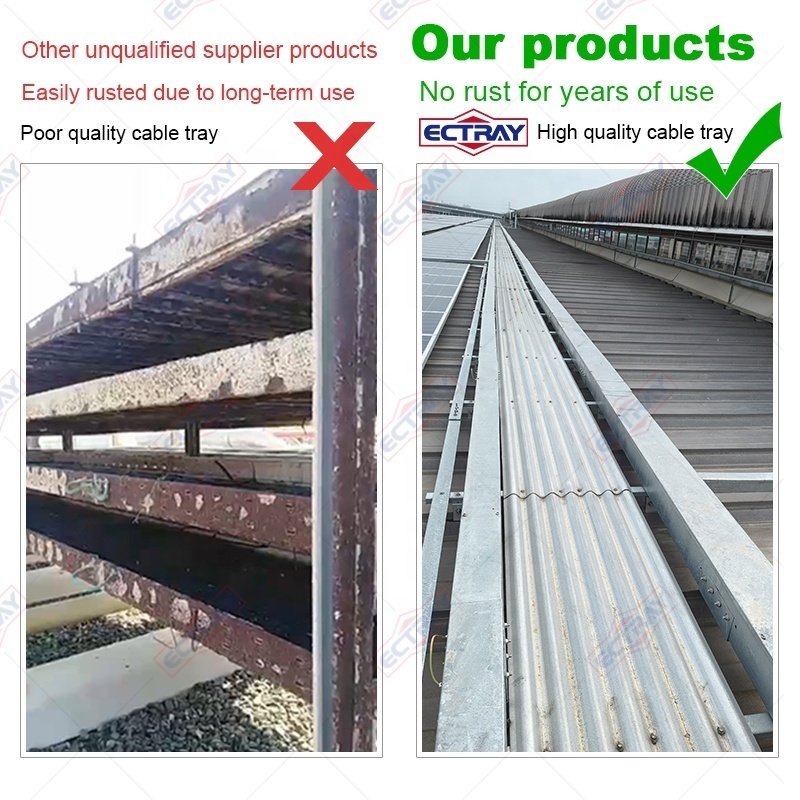 Fast Delivery HDG Cable Tray Different Design OEM ODM Perforated Hot Dipped Galvanized Heavy Duty Cable Tray With Support System