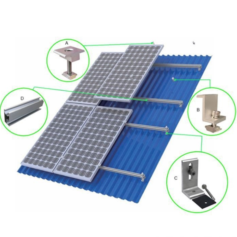 Solar Installation Metal Roof Solar Panels on Flat Roof Solar Panel Mounting System PV Mounts for Metal Roof