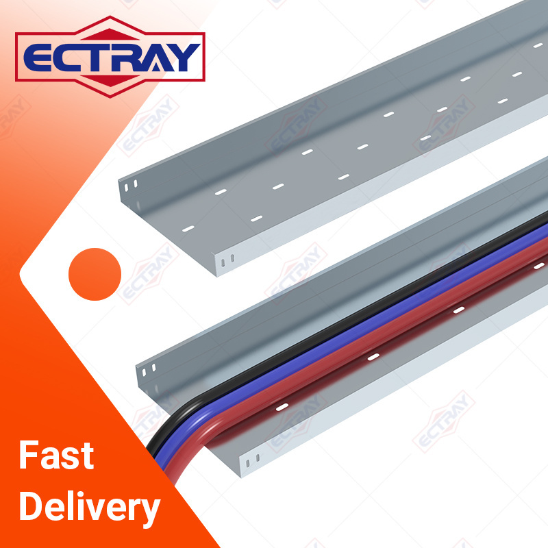 Fast Delivery HDG Cable Tray Different Design OEM ODM Perforated Hot Dipped Galvanized Heavy Duty Cable Tray With Support System