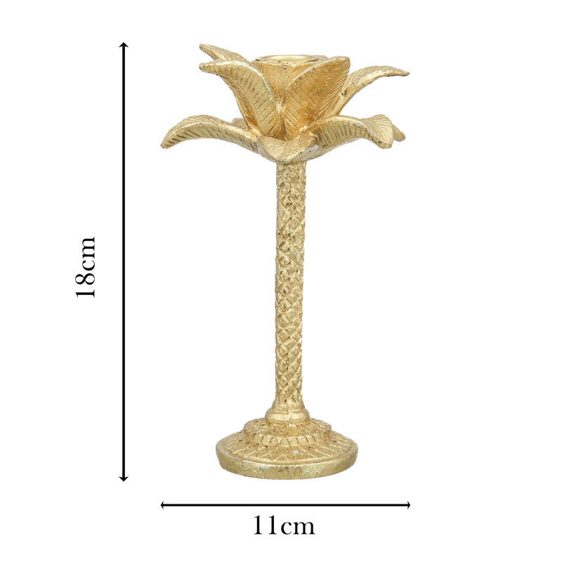 EAGLEGIFTS Indoor Table Decor Trending Candle Holders Luxury Gold Palm Tree Candle Holder