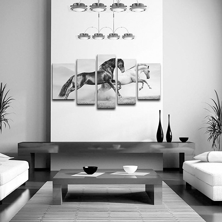 EAGLEGIFTS Beautiful Running Horses Frame Paintings On Canvas Modern Artwork Decorative Prints Animal Picture Wall Art