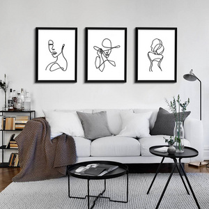 EAGLEGIFTS Home Decor Custom Funny Abstract Minimalist Line Drawing Sexy Woman Prints Framed Pictures Laundry Wall Art