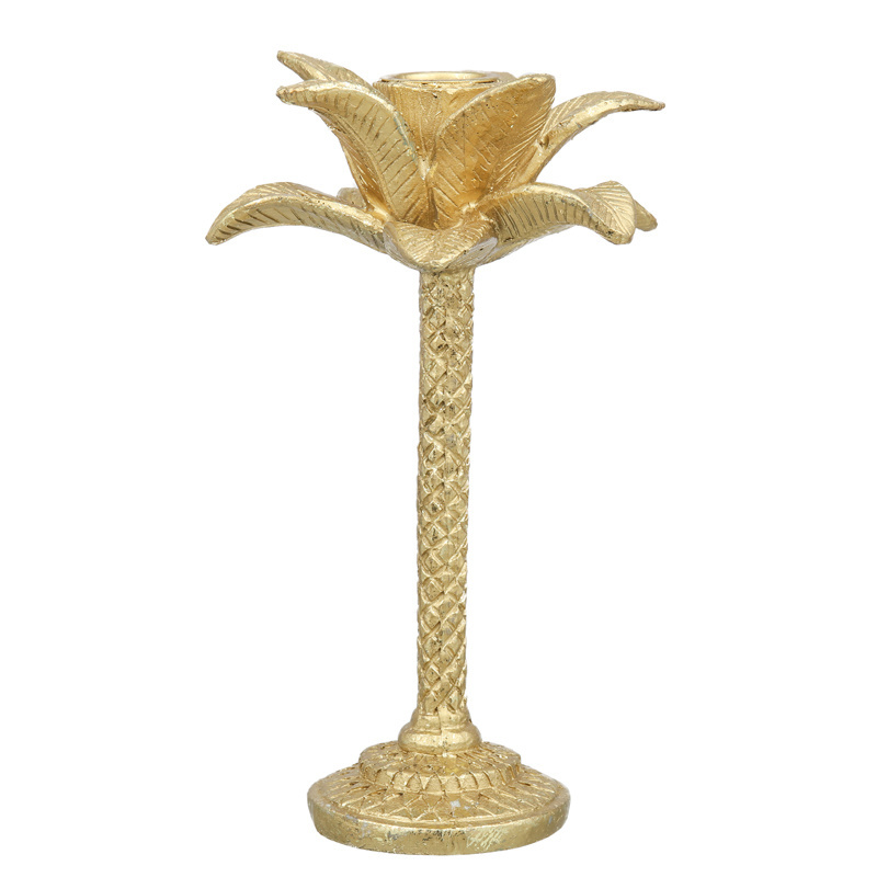 EAGLEGIFTS Indoor Table Decor Trending Candle Holders Luxury Gold Palm Tree Candle Holder