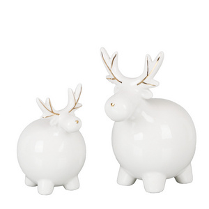 EAGLEGIFTS Lovely ceramic reindeer animal design Christmas children gifts home Ceramic Decoration